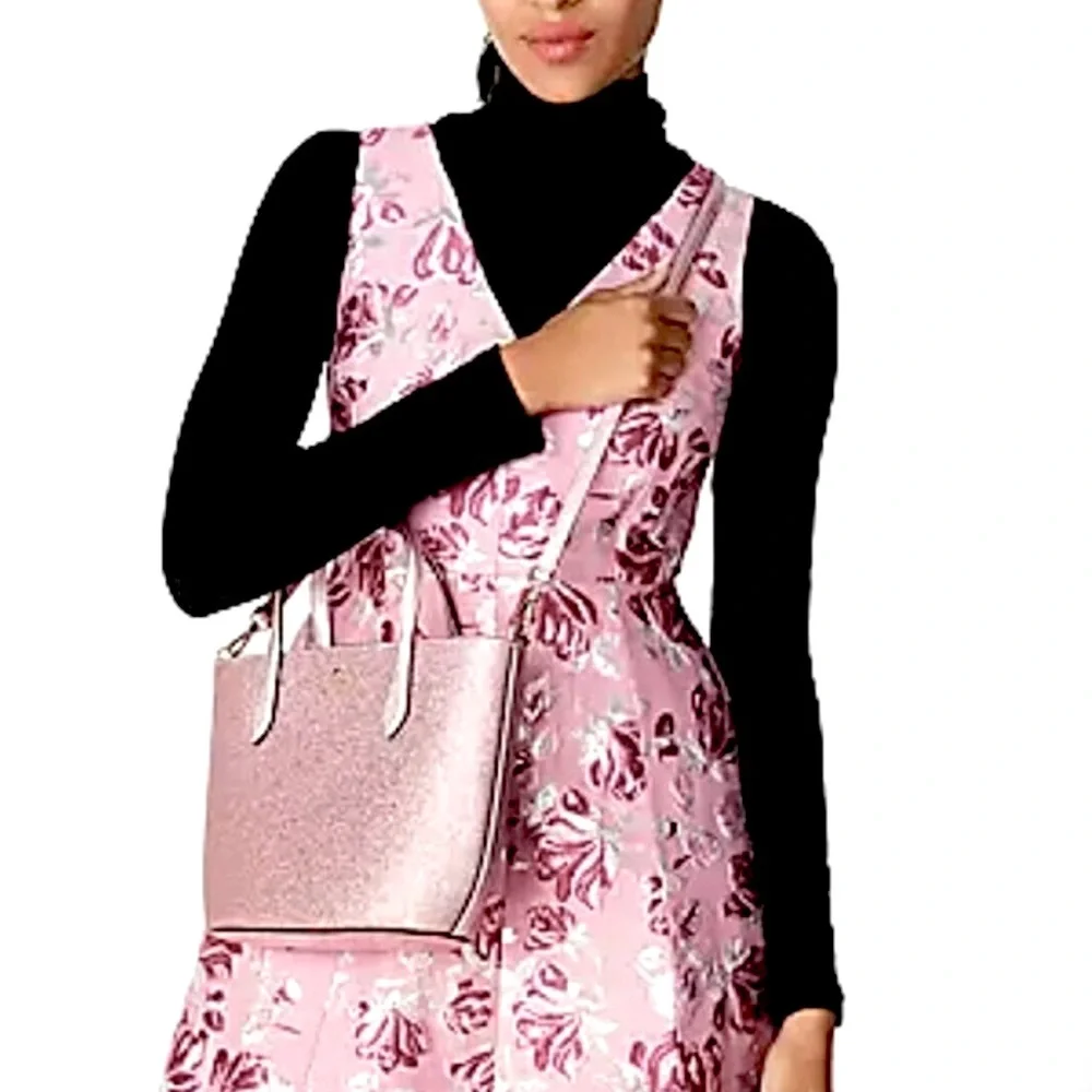 NWT 2-Piece Kate Spade Glitter Glimmer Crossbody Bag/Matching Bifold Wallet Pink